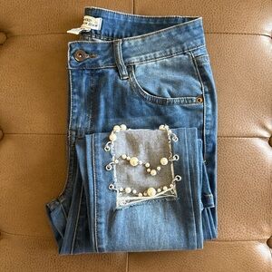 Reworked Pearl Distressed Skinny Denim NWOT